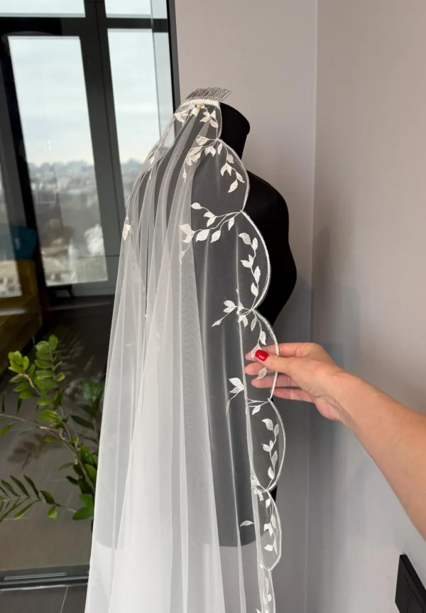 Mantilla veil ivory veil embroidery wedding veil mantilla cathedral lace veil wedding white bridal veil mantilla veil catholic chapel veil