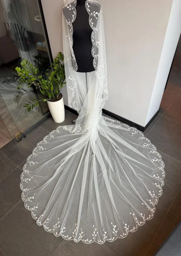 Mantilla veil ivory veil embroidery wedding veil mantilla cathedral lace veil wedding white bridal veil mantilla veil catholic chapel veil