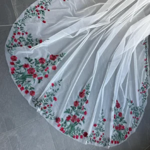 Colored Bridal Veil with Blusher